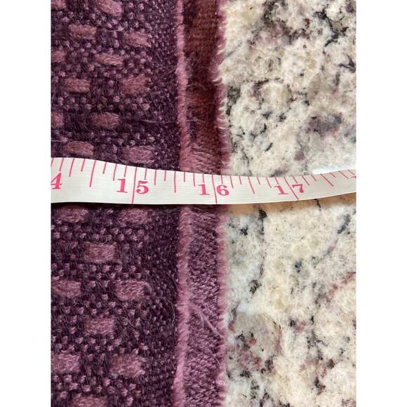 Lands End Infinity Scarf Purple Check Textured Wool Blend Cozycore Boho Festival - Picture 5 of 5